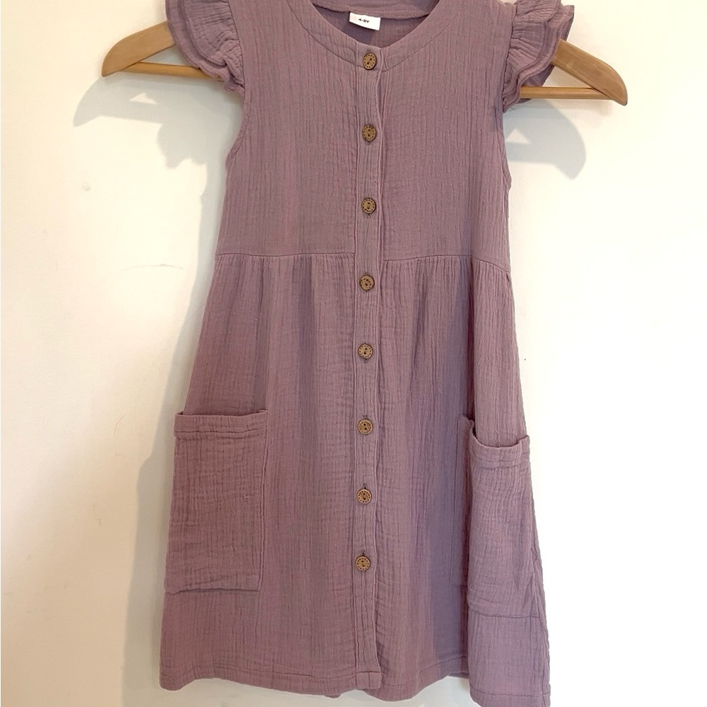 Lavender Button-Front Dress with Pockets!